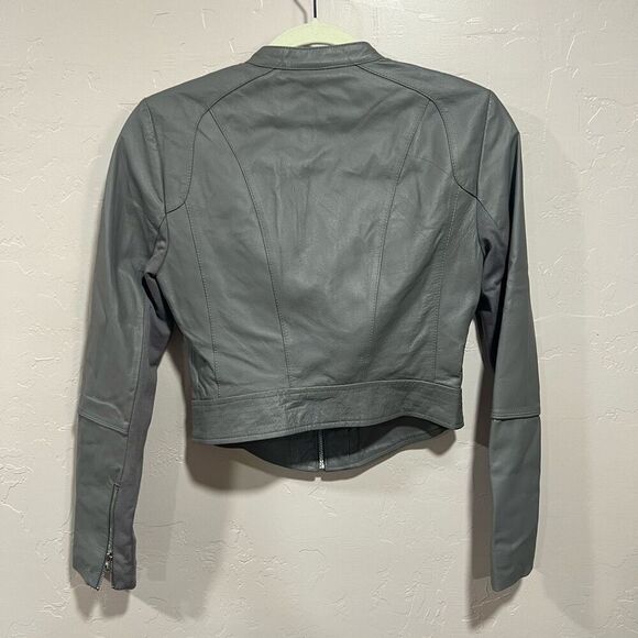 Bebe Gray leather jacket - Picture 4 of 7